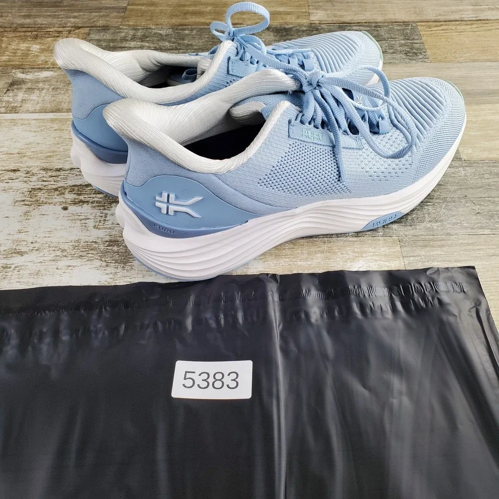 KURU Atom 2 Womens Shoes Sz 11 W Running Mist Blue Bright White Lace Up Sneakers